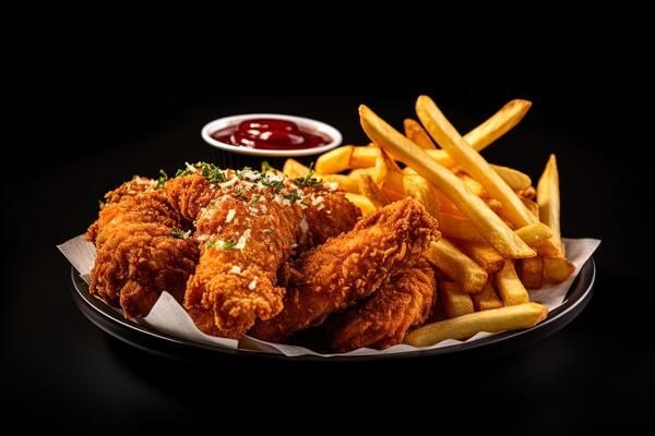 french fries with chicken