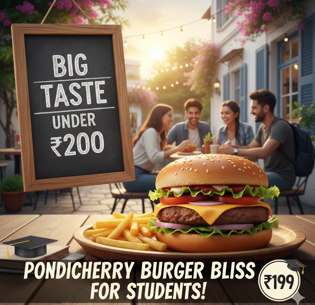 Best Burger Deals in Pondicherry for Students Who Want Big Taste Under ₹200