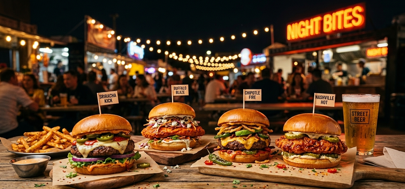 Best Types of Spicy Burgers to Try at Night