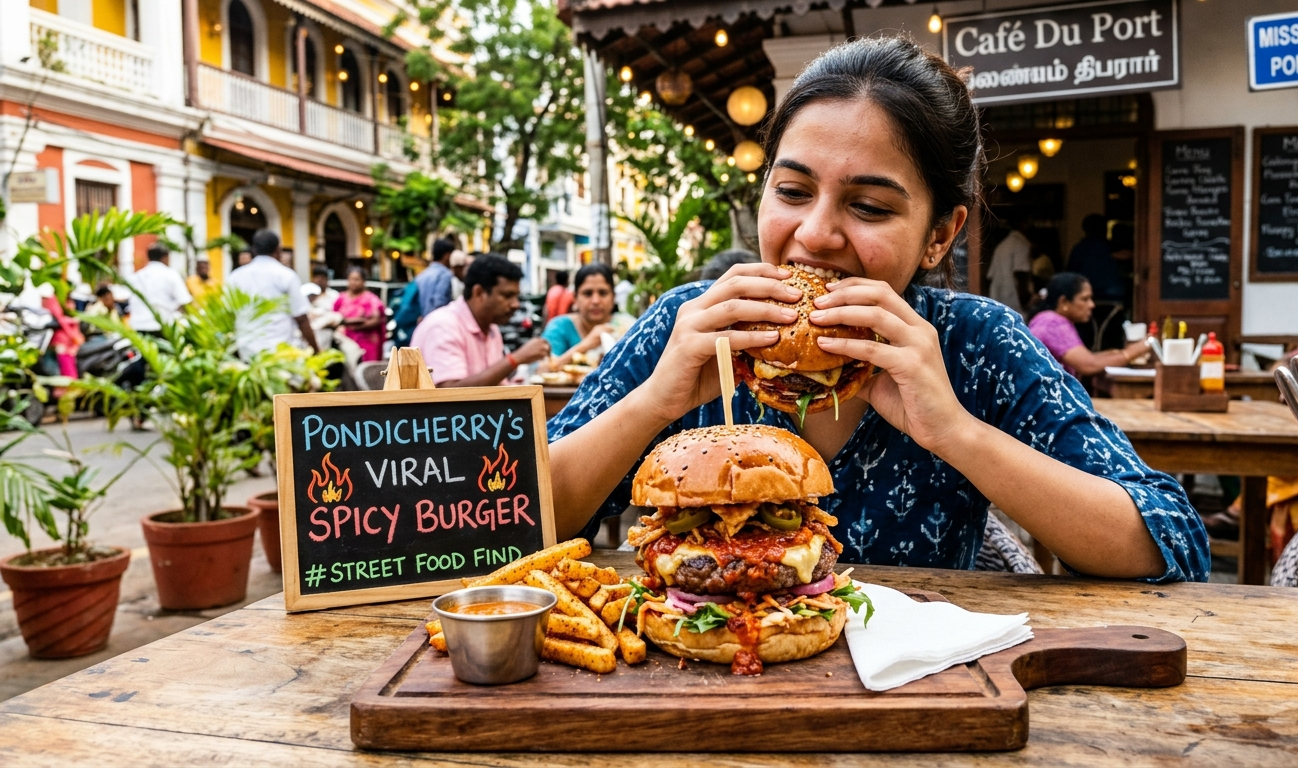 This Spicy Burger in Pondicherry Is Going Viral!